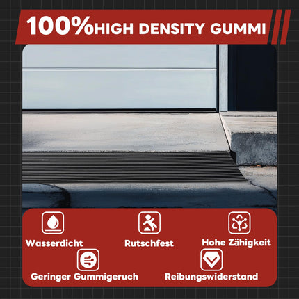 uyoyous Rubber Threshold Ramp 2.5 cm, Driveway Curb Door Threshold Ramp, Non-Slip Access Ramp, Wheelchair Ramp, Cuttable Ramps for Garage, Doors, Driveways, Bathrooms 1500 LBS Capacity