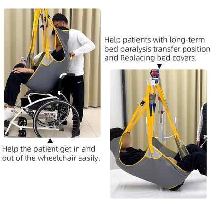 FloAPa Patient Lift Transfer Belt Patient Lift Split Leg Sling with 6 Adjustable Straps Reusable Aids Patient Lifting Sling for Elderly People, Gray