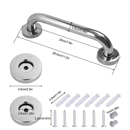 Grab bar stainless steel non-slip for bathroom bathtub shower safety handles for seniors and children 25 cm
