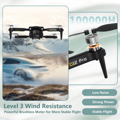 Toladrone Drone with Camera 1080P, Drone with Brushless Motor Altitude Hold Headless Mode 2 Cameras Foldable FPV Drones RC Quadcopter for Beginners TD12Pro