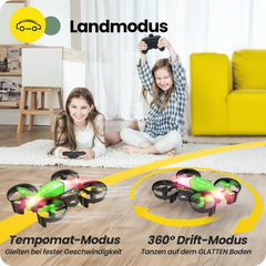 Holy Stone HS210F Mini Drone for Kids, 2 in 1 RC Quadcopter with Landing Mode and Flight Mode, One Key Start, Altitude Hold, 3D Flips, Headless Mode, Toy Gifts for Boys, C0 (Green)