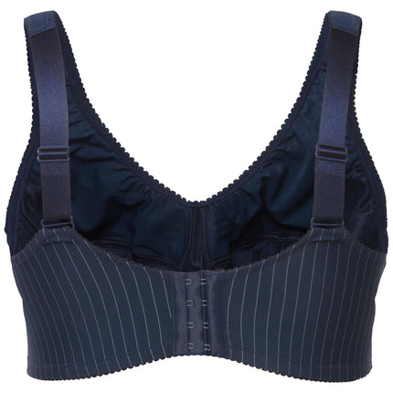 Ulla Popken Women's Support Bra, Non-Wired, Rhinestone Pendant, Cup C - G BRA, Midnight Blue, 105C