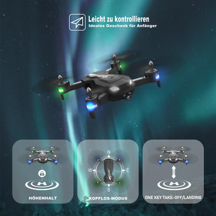 Wipkviey T26 Drone with 1080P Camera, RC Foldable FPV Quadcopter with 2 Batteries, 26-30 Min. Flight, 3D Flip, Gravity Sensor, Headless Mode, One-Button Takeoff/Landing