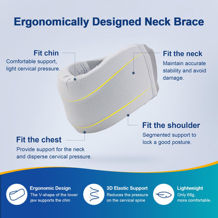 Neck Brace for Neck Pain and Support, Soft Neck Support Relieves Spinal Pain and Pressure for Women and Men, Foam Cervical Collar (M, 8.7 cm Deep Collar)