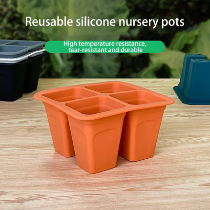 JasCherry 5 Pack Silicone Seedling Starter Trays Reusable, Indoor Greenhouse Propagation Trays, Cell Greenhouse Propagation Set, Mini Propagator for Seedling Plant