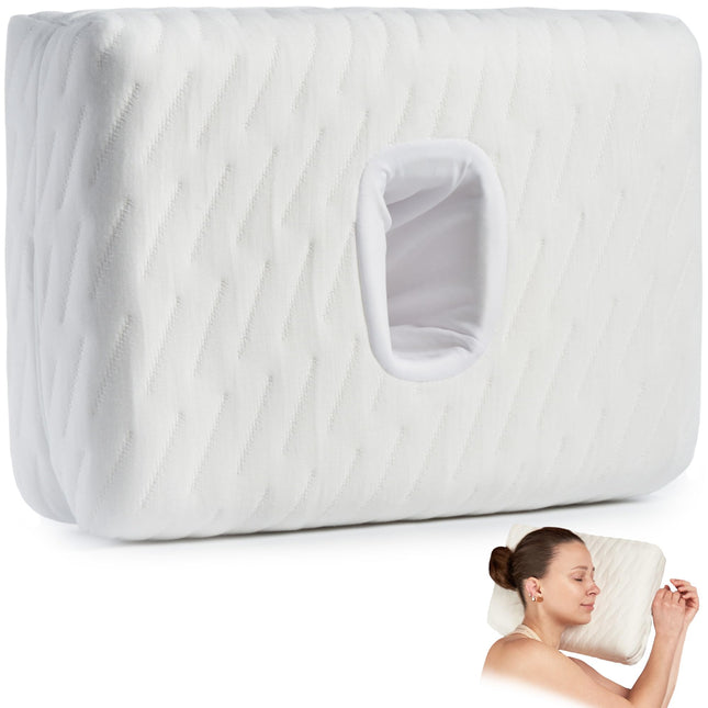 ODOXIA Memory Foam Piercing Pillow | Piercing Pillow for Side Sleepers | Relieves Ear Pain | Comfortable Pillow with Cutout | Earring Pillow for CNH | Reduces Ear Pressure