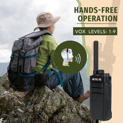 Retevis RB626 Walkie Talkies for Adults, 2000 mAh Rechargeable Two-Way Radio, 16 Channels, USB Charger, VOX, Portable Walkie Talkie for Hunting, Camping (1 Pack)
