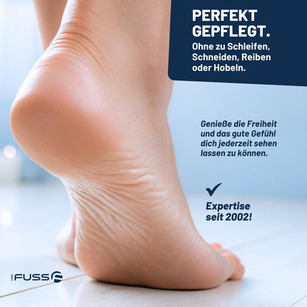 Mr. Fuss Callus Remover Solution for Gentle Callus Removal. Fast-Softening Lotion 250ml No. 4 in the Plus Pack. Foot Care Pedicure Set without Sanding with Instant Effect.