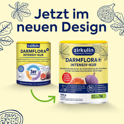 Zirkulin Darmflora Plus 100g Powder – Dietary supplement to support a healthy intestinal flora – with vitamin B3, B7, calcium &amp; biotin – suitable as a cure or long-term supplement