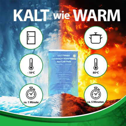 KK Cold-Warm Compresses | KK Hygiene Multi-Purpose Compresses | 5 pieces | Size: 12 x 29 cm | Microwave-safe