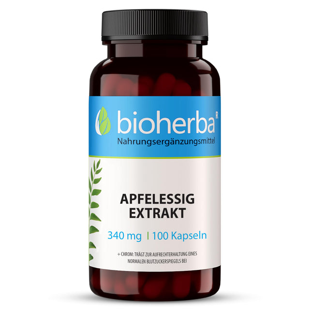Apple cider vinegar capsules – 100 capsules 340 mg per capsule with chromium laboratory tested by BIOHERBA PZN 19642818