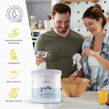 Arktis BioPharma Acacia Fiber Grow 300g in pharmacy quality - High-dose, vegan and laboratory-tested soluble fiber powder - Fiber supplement to support the intestinal flora