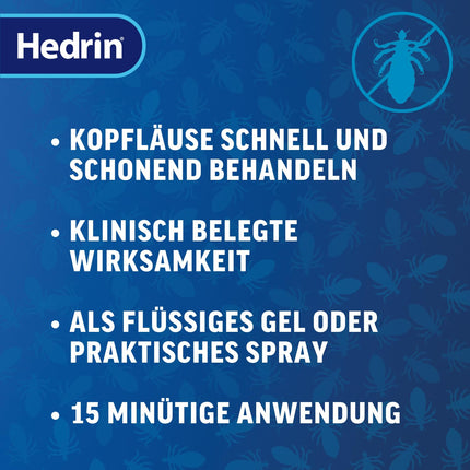 Hedrin ONCE - Spray Gel - Lice Gel for Spraying - Fast removal of head lice and nits with just one application - Clinically proven effectiveness - 1 x 60 ml
