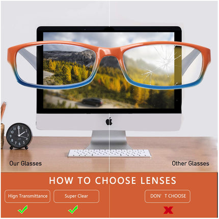 COJWIS 6 pack reading glasses blue light filter glasses for women spring hinge reading aid glare-free UV glasses reading glasses (multicolored, 2.00, x)