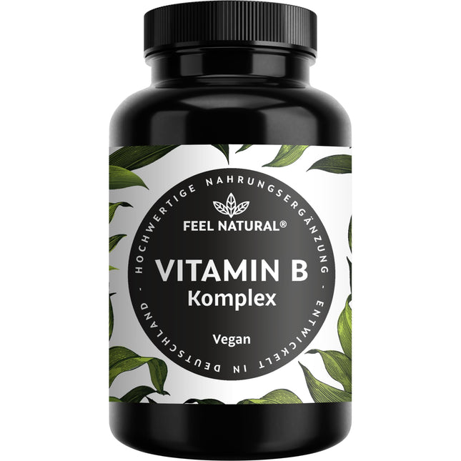 High-dose vitamin B complex - 180 vegan capsules - All 8 B vitamins (B1, B2, B3, B5, B6, B7, B9, B12) - 500µg vitamin B12 - bioactive vitamin B forms - laboratory-tested, produced in Germany