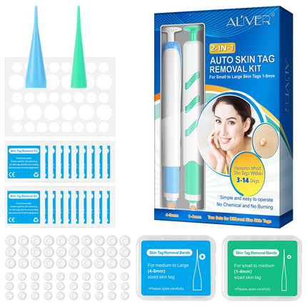 Skin Tag Removal, 2 Sizes Auto Remover Pen Set, Effective, Painless, Easy, and Safe for Small to Large Skin Warts and Moles (1-9 mm). Safe for Most Body and Face Areas