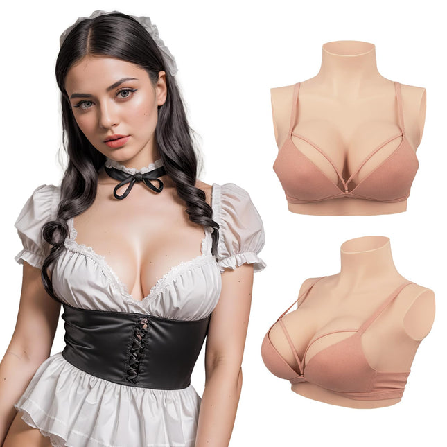 Minaky Silicone Breast Forms, Crossdresser Breasts, Fake Breasts, Realistic Silicone Breast Plates for Cosplay, Transgender Prosthesis, B Cup, Ivory