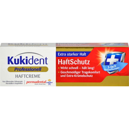 Kukident Professional Adhesive Cream - Adhesive protection for dentures, extra strong hold - Fast, long-lasting effect - 1 x 40 g