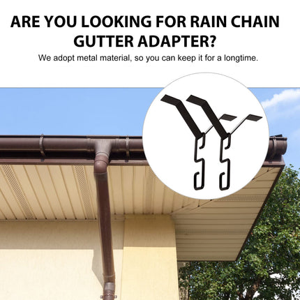 Angoily 2 Pieces Rain Chain Adapter Hooks For Gutters V-Shaped Installation Suit For Downpipe Outlet