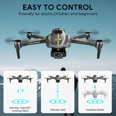 Mingfuxin Drone with Camera for Beginners, FPV Foldable RC Drone Quadcopter for Kids and Adults with Obstacle Avoidance Function, Brushless Motor, One-Button Start/Off, 360° Flips