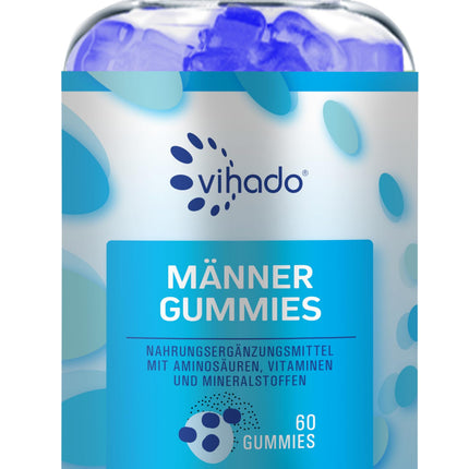 Vihado Blue Men Gummies - Extra Strong Instant Formula High Dosage - with L-Arginine, L-Glutathione, L-Glutamine, 60 Gummies