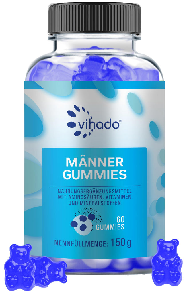Vihado Blue Men Gummies - Extra Strong Instant Formula High Dosage - with L-Arginine, L-Glutathione, L-Glutamine, 60 Gummies