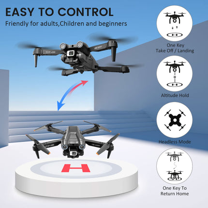 Mingfuxin Foldable Drone with Camera for Beginners, RC Quadcopter Drone with App WIFI FPV Live Video, Altitude Hold, Headless Mode, One-Key Takeoff and Landing for Adults and Kids
