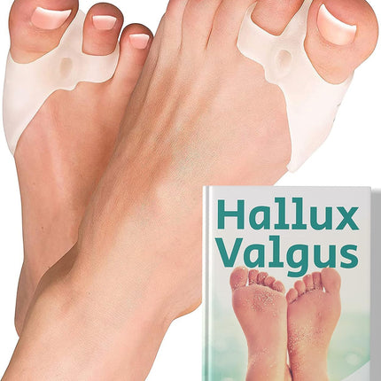 YOGAMEDIC 6-piece toe separator, hallux valgus correction set, toe protector - 0% BPA hallux gel splint toe correction, hammer toe pad ring - silicone gel toe separator for women and men, one-size-fits-all