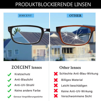 ZOECENT 6 Pack Reading Glasses Men Women Blue Light Filter Glasses Spring Hinge Computer Glasses Black Reading Glasses (6 Black, 2.75, x)