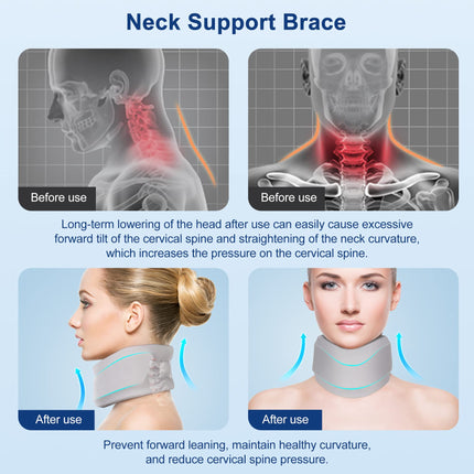 Neck Brace for Neck Pain and Support, Soft Neck Support Relieves Spinal Pain and Pressure for Women and Men, Foam Cervical Collar (M, 8.7 cm Deep Collar)