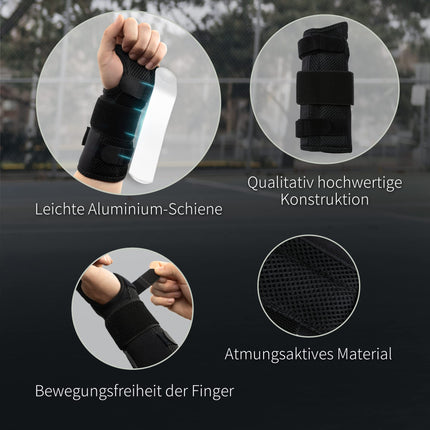 BraceUP Wrist Support with Metal Left and Right Hand - Wrist Brace, Wrist Bandages, for Tendonitis (S/M, Right Hand)