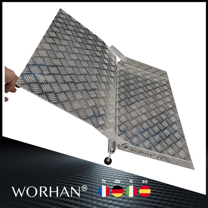 WORHAN Mobile threshold ramp Variable height adjustment Loading platform Step ramps Wheelchair ramp Aluminium ramp Door threshold ramp TR87