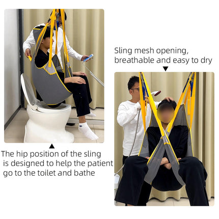 FloAPa Patient Lift Transfer Belt Patient Lift Split Leg Sling with 6 Adjustable Straps Reusable Aids Patient Lifting Sling for Elderly People, Gray