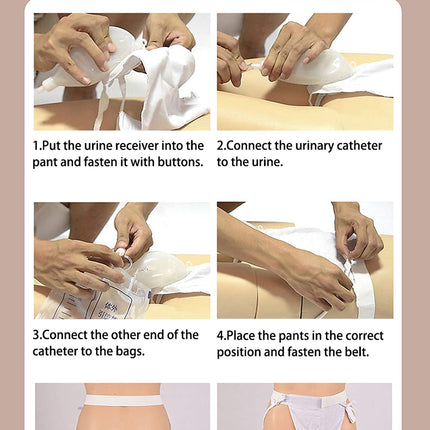 Reusable Male Female Urine Bag, Urine Collector Silicone Urinal Adult Man Woman Elderly Pee Bag Urinal with Urine Bags Portable, Outdoor Use (Elderly Men Type)