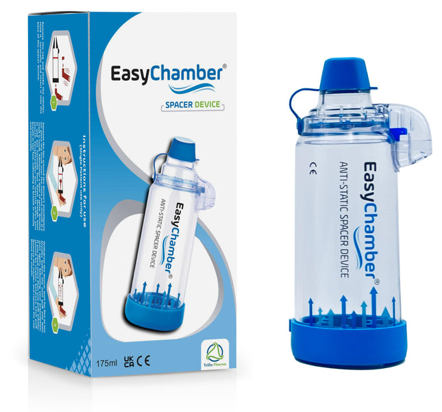 EasyChamber Antistatic, Inhaler Spacer Device, Use with Metered Dose Inhaler, BPA and Latex Free - Inhalation Aid - Spacer Device