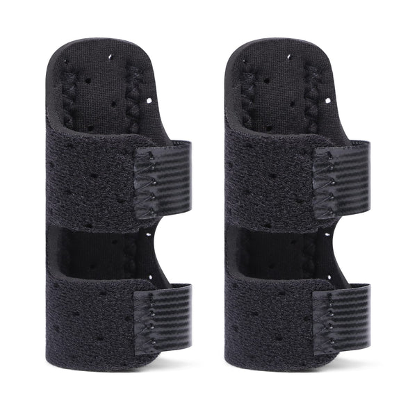 ACWOO Finger Splint, 2 Pack Finger Straightener Finger Splint Stabilizer, Soft Comfortable Finger Support, Finger Brace for Broken Sprained Arthritis or Tendonitis (Black)