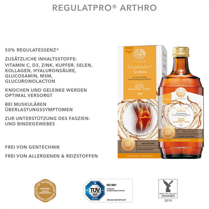 Dr. Niedermaier Regulatpro® Arthro I for joints, bones, connective tissue &amp; fascia* I increased performance I contains vitamins B, C, D3, collagen, hyaluronic acid, MSM, glucosamine I 2 x 350ml
