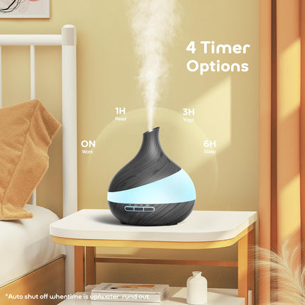 500 ML Aroma Diffuser, Upgrade Diffuser for Large Rooms, Aromatherapy Diffuser with Remote Control 4 Timer Settings 14 Colors LED Automatic Shut-off Function