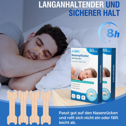 Nose Patches for Snoring, 80 Pieces Extra Strong Nose Patches for Better Breathing, Breathable Nose Strips Relieve a Blocked Nose, Effective Anti-Snoring, Nose Strips for Sports and Sleep