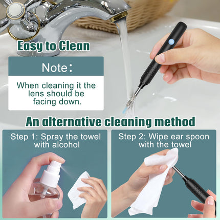 Earwax Remover Otoscope, LMECHN 1080P HD Otoscope, WiFi Ear Cleaner with Camera, Otoscope with 6 LEDs, IP67 Waterproof Otoscope Ear, for iPhone, Android, iPad, Black