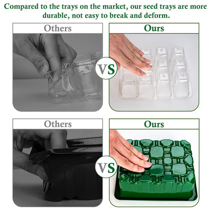 Fohil 10 Pieces Indoor Greenhouse Propagator, Mini Greenhouse Propagation Set, Plastic Propagation Trays with Small Garden Tools and Plant Label, 12 Holes, Ideal for Seedling Plant Cultivation