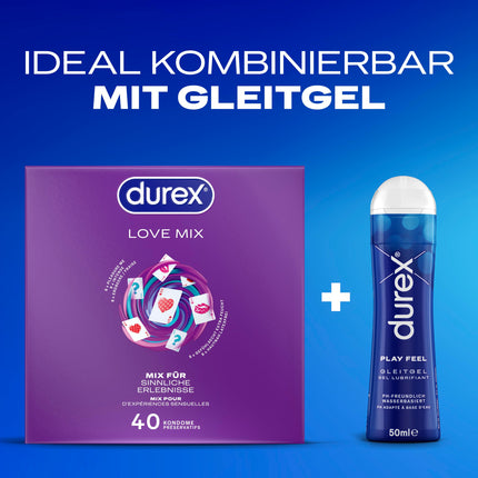 Durex Love Mix Condom Mix – Versatile mixed pack with 5 different condom varieties to try – 40 condoms (1 pack)