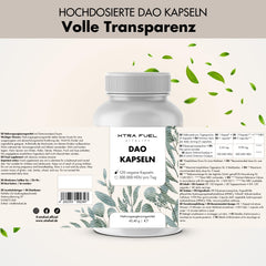 DAO Capsules 120 pieces (high-dose) - 300,000 HDU per daily dose - DAO enzyme from pea protein - vegan &amp; laboratory-tested