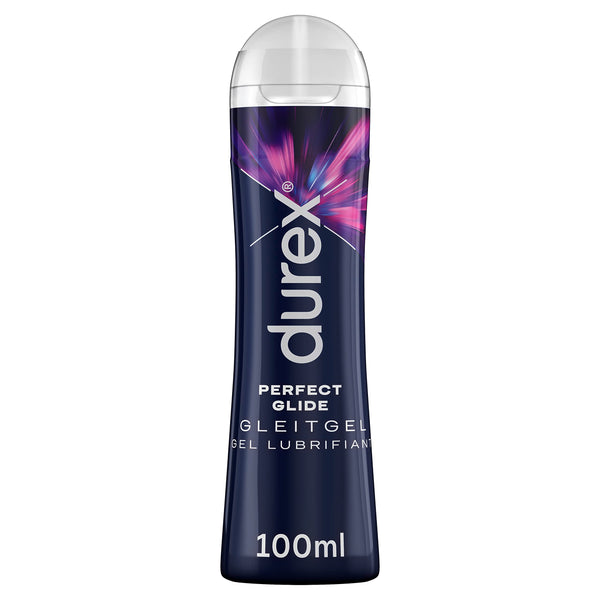 Durex Perfect Glide Lubricant - for long-lasting lubrication, suitable for vaginal dryness and intercourse - Silicone-based lubricant, condom, silky-soft texture - 100 ml