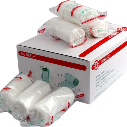 NOBA 20 gauze bandages, fixation bandages, 6 cm x 4 m, individually wrapped in foil
