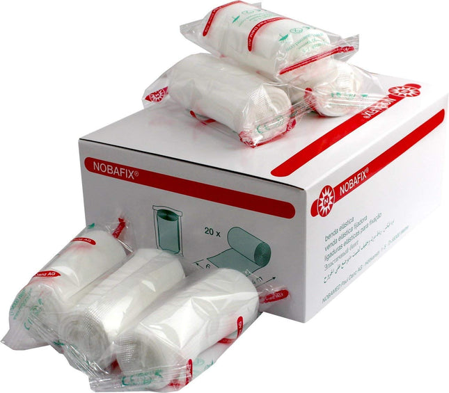 NOBA 20 gauze bandages, fixation bandages, 6 cm x 4 m, individually wrapped in foil