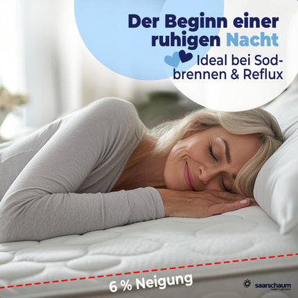 saarschaum • Wedge pillow mattress wedge • Orthopedic wedge mattress for bed inclination • Raised wedge for a healthier sleeping position • Sleep at an angle • 80x200cm FSA 2750