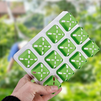 BYZESTY Indoor Greenhouse Propagator, 4 Pieces 48 Cells Mini Greenhouse Propagation Set with Raised Lid, Growing Plate Pot Plate, Seedling Starter Trays Greenhouse for Seedlings