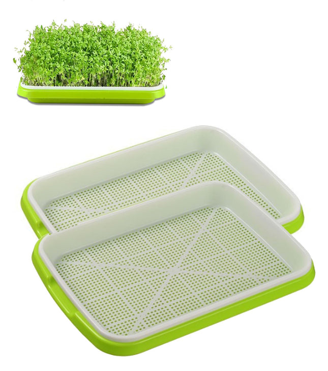 T TAKONE Set of 2 cress growing trays, 32 cm, large sprouting trays. Ideal sprouting box for sprouting seeds. Growing starter set for sprouts, microgreens, and watercress.
