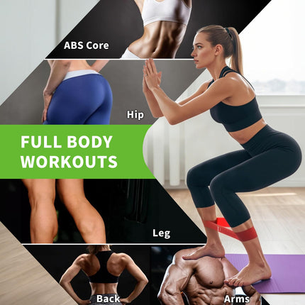 Fitness bands set of 5, resistance bands with 5 resistance levels, natural latex resistance bands, exercise bands for muscle building, Pilates, yoga and fitness